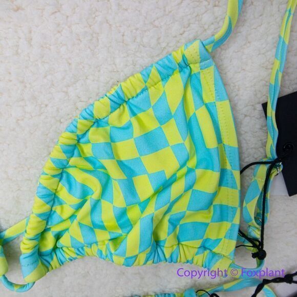 New! Set! It’s Now Cool x Free People checkered wave bikini set size S - Picture 5 of 16